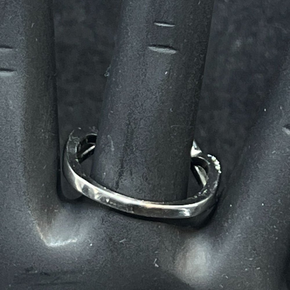 Silver Tone Clear Glass Statement Ring 6 1/2 (R269) - Picture 5 of 7